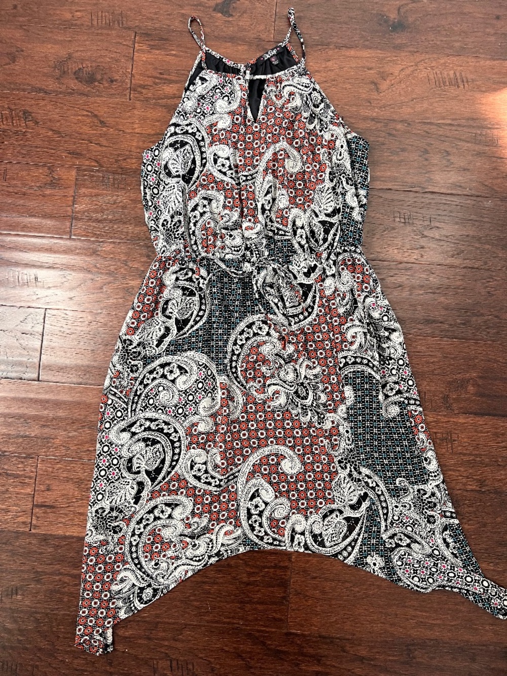 BeBop Boho Paisley Halter Handkerchief Dress XL